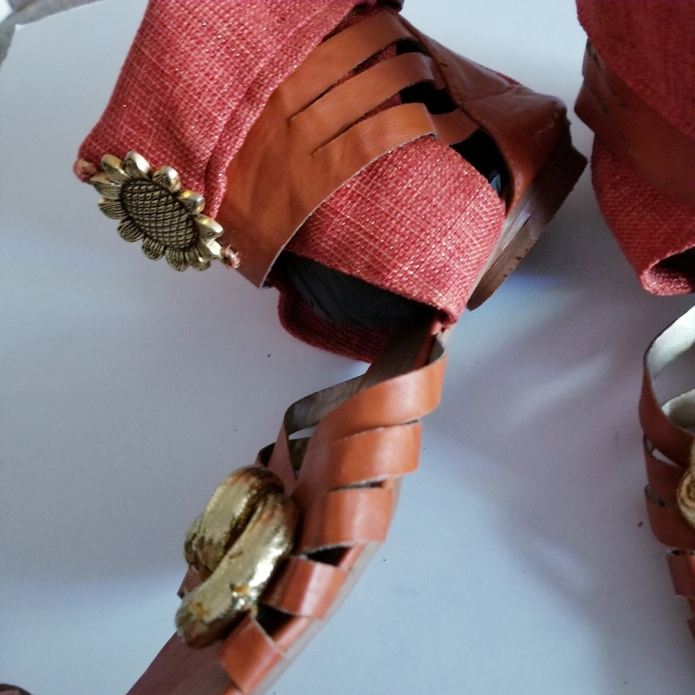 ❌SOLD❌ Vintage Bumper Burnt Orange Sandals - Picture 8 of 8